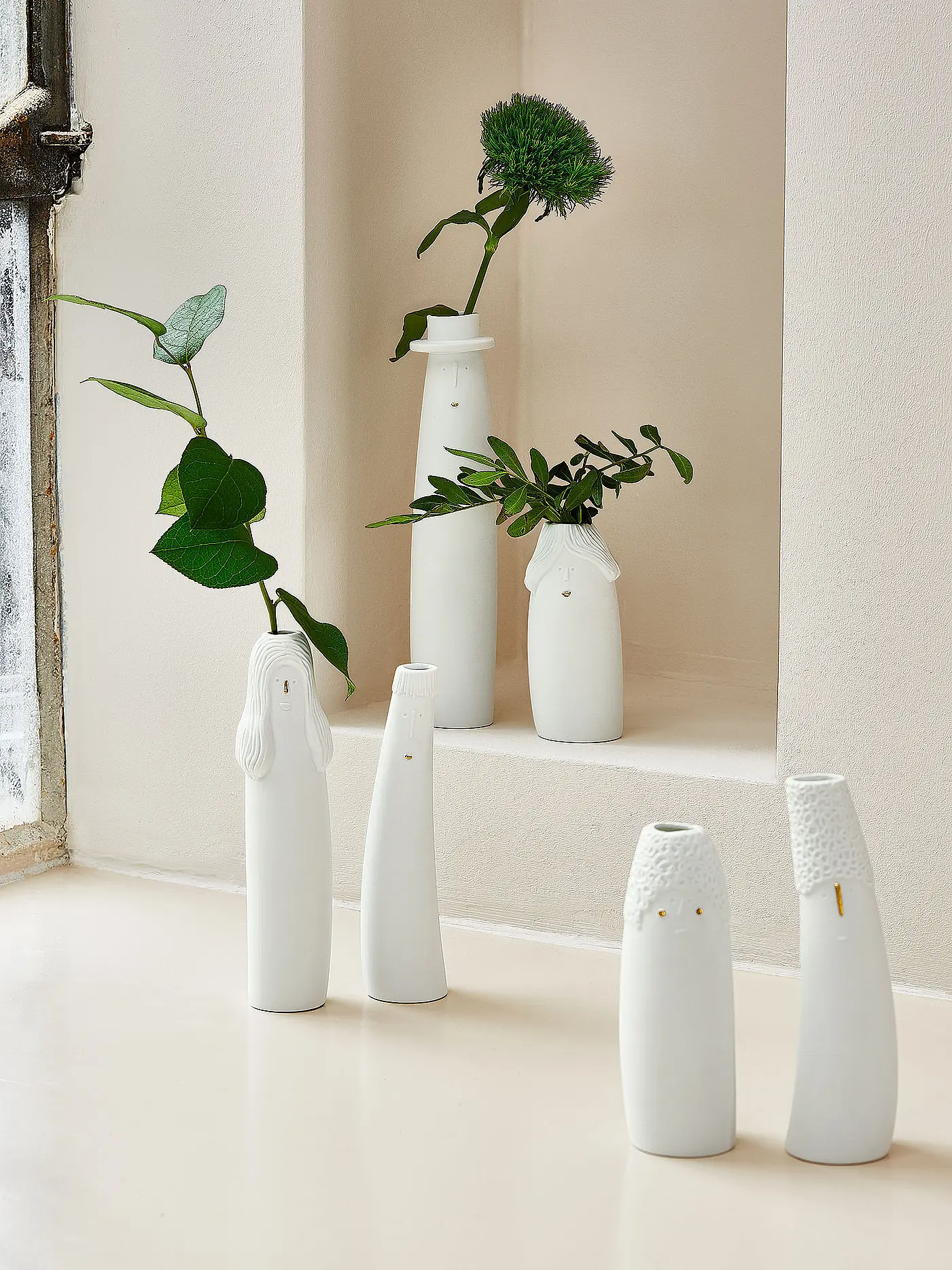 RAEDER | Vasen 2er Set FAMILIENBANDE 5x24cm  Opa und Oma Weiss | 